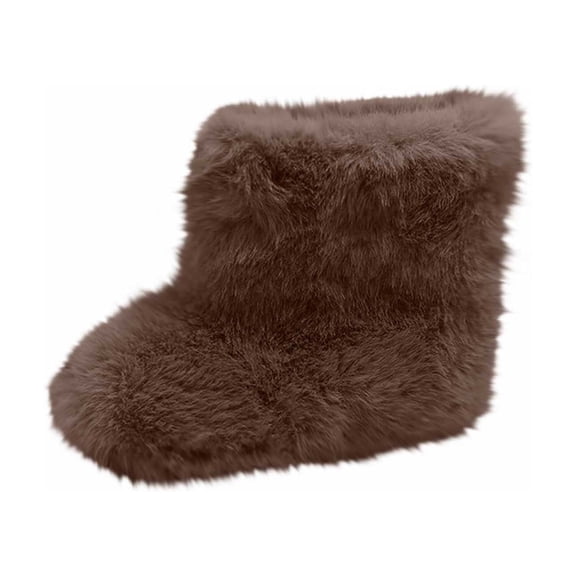 DMDUOU Little Girls Heeled Boots Fashion Big Kids Winter Flat Keep Warm Snow Boots Comfortable Shoes Kids Holly Boots Brown 27