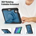 thumbnail image 7 of XYX Case for iPad Mini 7 A17 Pro 2024/Mini 6 2021 8.3 Inch 7th/6th Gen with Rotating Stand, Shoulder Strap, 2in1 Shockproof Cover, Navy Blue, 7 of 7