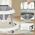 thumbnail image 2 of Baby Walker, Portable/Foldable/9 Adjustable Heights/with Wheels/Non-Slip Placement for 6-12 Months, White, 2 of 8