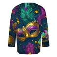 thumbnail image 3 of Jinhomg Mens Big and Tall Holiday T Shirts Fashion Mardi Gras Themed Graphic Tees Casual Loose 3/4 Sleeve Carnival Party Tops Funny Celebration T-Shirt Seasonal Sale Multicolor L, 3 of 4