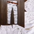 thumbnail image 4 of Men Pants Biker Denim Fashion Zipper Skinny Straight Fit Distressed Ripped Jeans, 4 of 5
