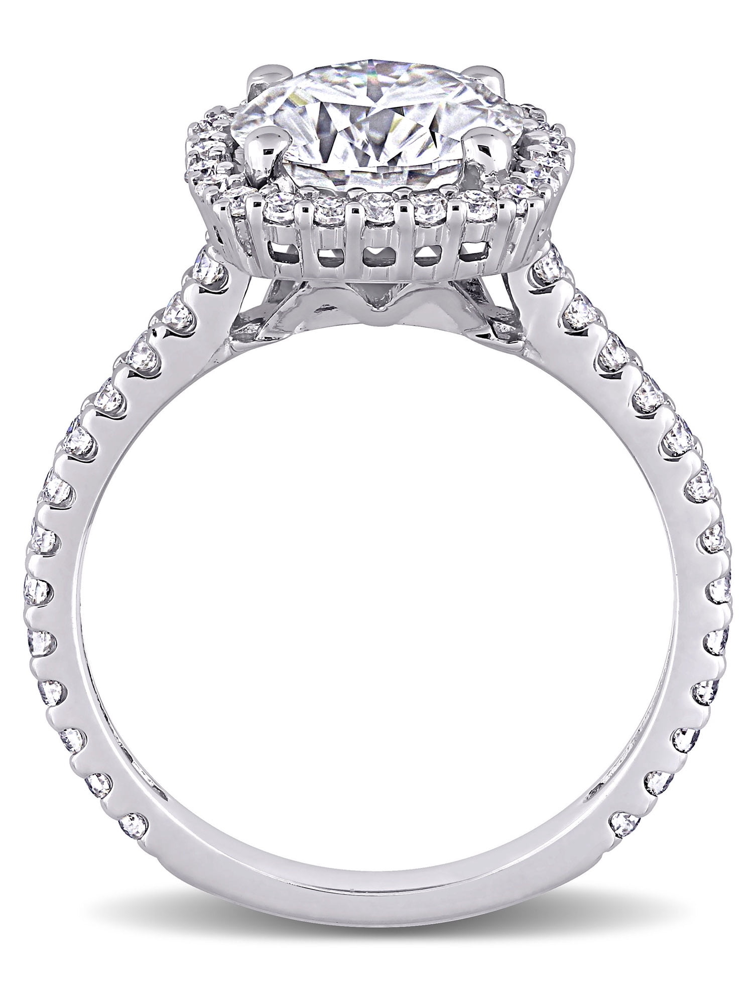 Everly Women's Created Moissanite 10K White Gold Engagement Ring