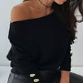 thumbnail image 6 of Odbmxy Long Sleeveshirt Women Black Womens Tops Casual Loose Off Shoulder Solid Color Tops, 6 of 9