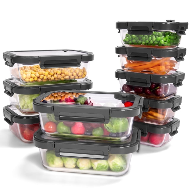 Recipientes de vidrio para almacenamiento de alimentos BOROHOUSE, 10 piezas, 1,3 L y 400 ml