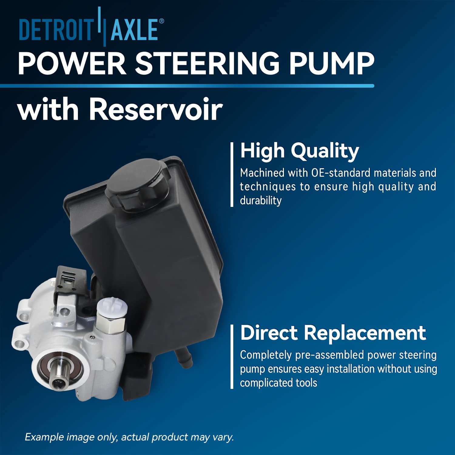 Detroit Axle - Power Steering Pump with Reservoir Replacement for GMC C1500 2500 3500 AM General Hummer Cadillac Escalade EXT