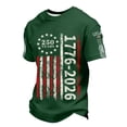 thumbnail image 4 of 250Th Anniversary Usa Patriotic Knit Short Sleeve T Shirt Graphic Independence Day Celebration Mens Graphic Tees Dark Green XL, 4 of 7