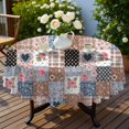 thumbnail image 4 of Pioneer Flower Floral Print Pattern Round Tablecloth 60 X 60 Inch, Wrinkle Resistant Wipeable Table Cloth for Kitchen Dining Picnic Patio Party, 4 of 6