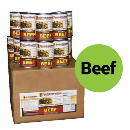 1 Lb Ground Beef Recipes - Survival Cave Canned Ground Beef Food-1 case (12 cans)