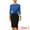 Royal Blue, variant on Unique Bargains Women's Contrast Color 3/4 Sleeve Office Pencil Dresses XS Royal Blue