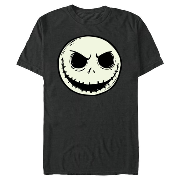 Disney The Nightmare Before Christmas Jack Skull Big Face - Short Sleeve Blended T-Shirt for Adults - Customized-Dark Heather