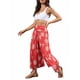 thumbnail image 2 of VISgogo Pantalones casuales de playa para mujer, pantalones anchos de cintura alta con vendaje delantero, S/ M/ L/ XL VISgogo moda, 2 of 8