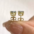thumbnail image 2 of Mangal Jewels 3 Ct Round Cut Diamond Solitaire Womens Stud Earrings 14k Yellow Gold Finish, 2 of 2