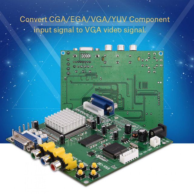 POCREATION CGA To VGA Converter Board, Arcade Game Adapter Board HD Video Converter Adapter Board For CRT LCD PDP Monitor