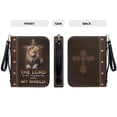 thumbnail image 5 of Kuiaobaty Lion Cross Print Bible Cover Case for Women Men The Lord is My Strength Bible Bag with Wristlet Strap, PU Leather Bible Tote Bags Scripture Bag Church Bag Bible Protective with Handle, XL, 5 of 7