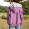 thumbnail image 3 of Zip Up Hoodies for Women Drawstring Soft Jackets Plaid Long Sleeve Casual Winter Sweatshirts with Pocket, 3 of 5