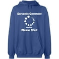 thumbnail image 2 of OXI Hoodie Sweatshirt - Sarcastic Comment Please Wait, Basic Casual Hoodie for Men's and Women Fleece Hoodie Long Sleeve - Indigo Blue X-Large, 2 of 3
