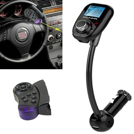 Wireless Bluetooth Kit Cars Radio FM Modulator Listen to Streaming Music Player Bluetooth FM Transmitter Car Kit MP3 Audio Player with Steering Wheel Control Car Kit Hands-Free Talk A2DP LCD