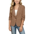 thumbnail image 2 of Odeerbi Chaqueta Blazer de Manga Larga Chal Cuello Uniforme Escolar Chaqueta de Traje Formal, 2 of 9