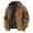 Khaki, variant on Mens Warm Winter Jacket Large Sizes Jacket With Hood Zip Thermal Windproof Thick Hooded Jacket Clothes
