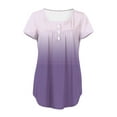 thumbnail image 4 of GaThRRgYP Womens Tops Short Sleeve Blouse,Plus Size Topsunder 10.00,Womens Summer Casual V- Neck Hide Belly Short Sleeve T- Tunic Blouses Purple XL, 4 of 6