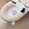thumbnail image 4 of Kugisaki Flock Bathroom Toilet Seat Cover Pads- Soft Warmer Toilet Seat Cushion Cover Washable Cloth, Easy Installation Comfortable Toilet Lid Seat Cover, 4 of 8