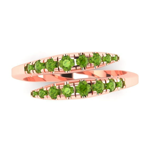 0.235 ctw Wedding Band for Women - 18K Rose Gold Natural Peridot Stackable Eternity Ring