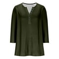 thumbnail image 6 of Maplenight Women's Shirts 3/4 Sleeve Button V Neck Pullover Blouses Summer Fall Knit Henley Loose Fit Basic Tops for Women, 6 of 9