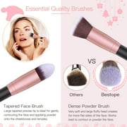 BESTOPE Premium Synthetic Foundation Brush Blending Face Powder Blush Concealers Eye Shadows Makeup Brushes Kit, Rose Golden, 16 Pieces