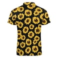 thumbnail image 5 of Wild Yellow Sunflowers on Black Background Men Zipper T-shirt Summer Casual Short Sleeve T-shirt Top, 5 of 7