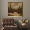 thumbnail image 3 of Framed Canvas Print Pine Trees Wall Art Vintage Landscape Decorative for Living Room Bedroom - 24"x24" NATURAL, 3 of 8