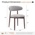 thumbnail image 4 of Upholstered Dining Chairs – Fabric Seat, Solid Wood Frame, For Kitchen or Dining Room Set of 4, Lightgrey, 4 of 9