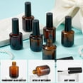thumbnail image 4 of 6Pcs 15ml Refillable Empty DIY Nail Polish Bottles Transparent Brown Glass Fingernail Bottle Cylindrical Vials Containers with Brush Stainless Steel Beads for Nail Art Sample Brown Glass, 4 of 6