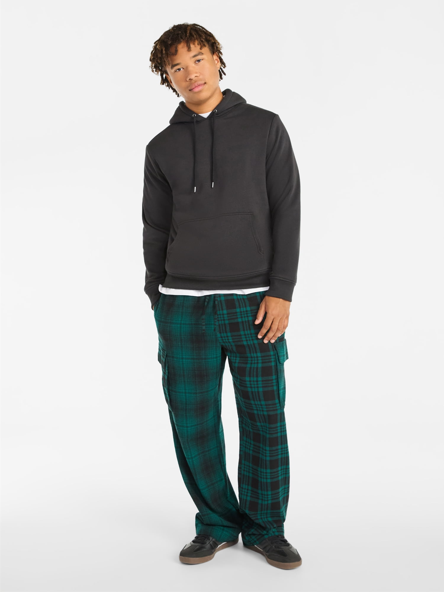 No Boundaries Men's & Big Men's High Pile Fleece Faux Shearling Lined Fleece Hoodie Sweatshirt, Sizes XS-5XL