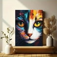 thumbnail image 6 of Colorful Cat Abstract Oil Painting Canvas Art，Suitable for Living Room， Bedroom， Office， Dining Room， and Bathroom Decoration., 6 of 8