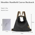 thumbnail image 3 of LHSHID Women Backpack Canvas Shoulder Bag Casual Daypacks Handbag Large Capacity Top Handle Bag Multifunction Tote Bag for Travel Shopping Work Daily Khaki, 3 of 6