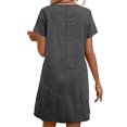thumbnail image 2 of CALIPESSA Short Sleeve Pockets Casual Loose Summer Tshirt Dress for Women 2024 Black M, 2 of 5