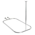 thumbnail image 3 of Utopia Alley Rustproof Wall Mounted Aluminum Hoop Shower Rod With Ceiling Support for Clawfoot Tub, 45.7 Inch Size by 22 Inch, Polished Chrome + White Shower Curtain 180x70 inch, 3 of 10