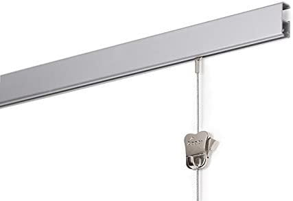 STAS Art Hanging System: STAS cliprail pro White 200cm 78.75 inch + Installation kit
