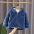 thumbnail image 4 of Esaierr Baby Toddler Boys Autumn Winter Hooded Jacket Coat Toddler Warm Outwear Short Casual Thick Hooded Jacket Cotton Infant Autumn Winter Outerwear Clothes for 1-9Y, 4 of 7