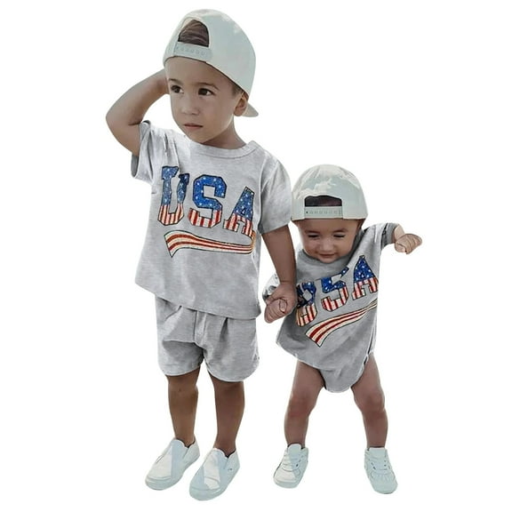 Futezty Toddler Boys Clothes Kids Little Boys Summer Outfits 2T 3T 4T 5T 6T Toddler Boy Shorts Set Dinosaur Print Short Sleeves T-Shirt and Elastic Plaid Shorts Set for 2 Piece Clothes