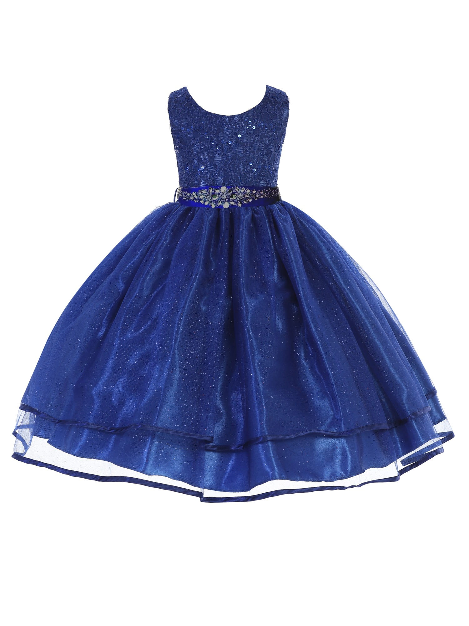 girls blue sequin dress