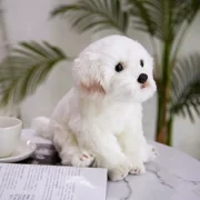 White Puppy Plush Toy -10  Pet Dog Stuffed Animal, Marzis Dog Plush Animal, Realistic Decor for Kid, Pillow Doll Gift