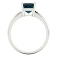 thumbnail image 4 of Solitaire Engagement Ring for Women - 1.5ct Natural London Blue Topaz in 14K White Gold Promise Ring, 4 of 5