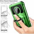 thumbnail image 3 of Nagebee Case for Nokia C200 with Tempered Glass Screen Protector (Full Coverage), Full-Body Protective Armor [Military-Grade], Magnetic Car Mount Ring Holder Heavy-Duty (Green), 3 of 6