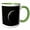 Green/White, variant on 3drose, Way over Yonder Scene from Space with an Asteroid and Distant Blue Planet, 11oz Mug
