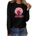 thumbnail image 2 of IROINNID Reduced Breast Cancer Pullover for Women Breast Cancer Awareness Loose Top Long Sleeve Sweatshirt Pullover Blouse,Black, 2 of 4