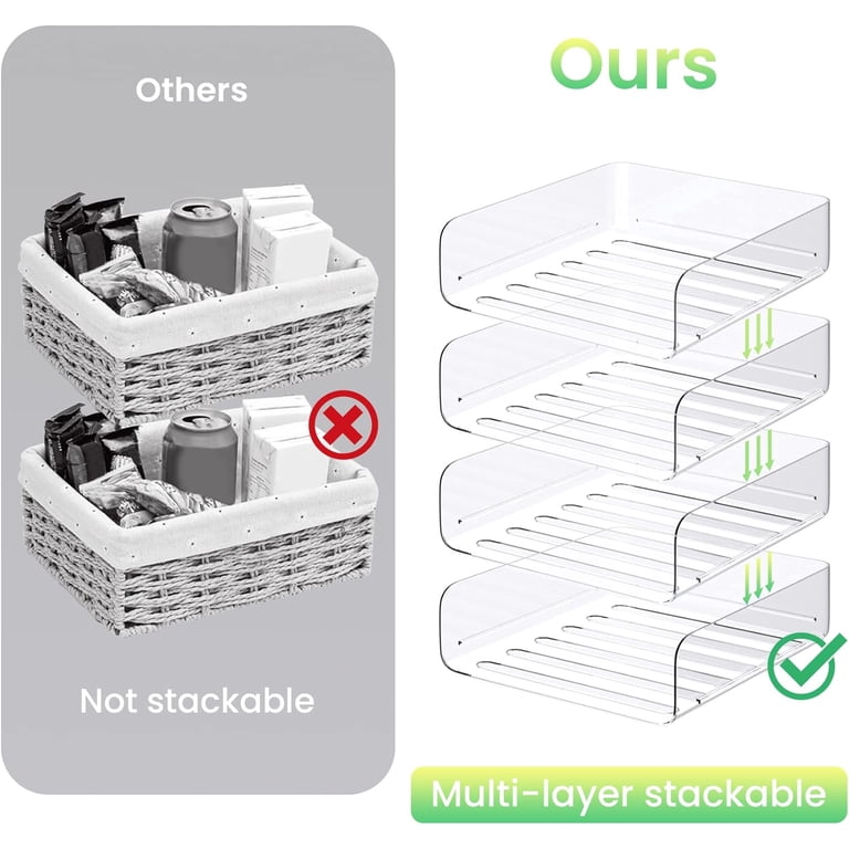 Tomorotec A4 Clear Stackable Desk Paper Tray, 2-Pack Portrait photo 2