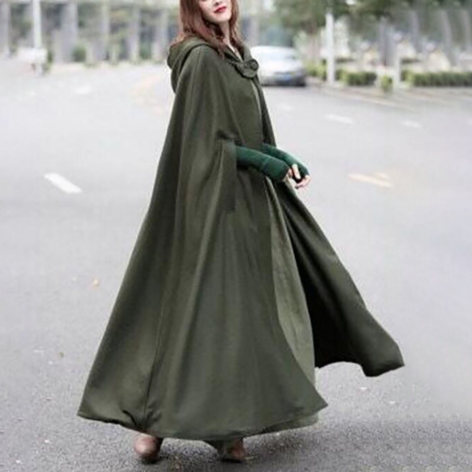 Winter Cloak With Hood, Long Hooded Cape, Wool Sweater Cape Coat, Oversized  Cardigan 