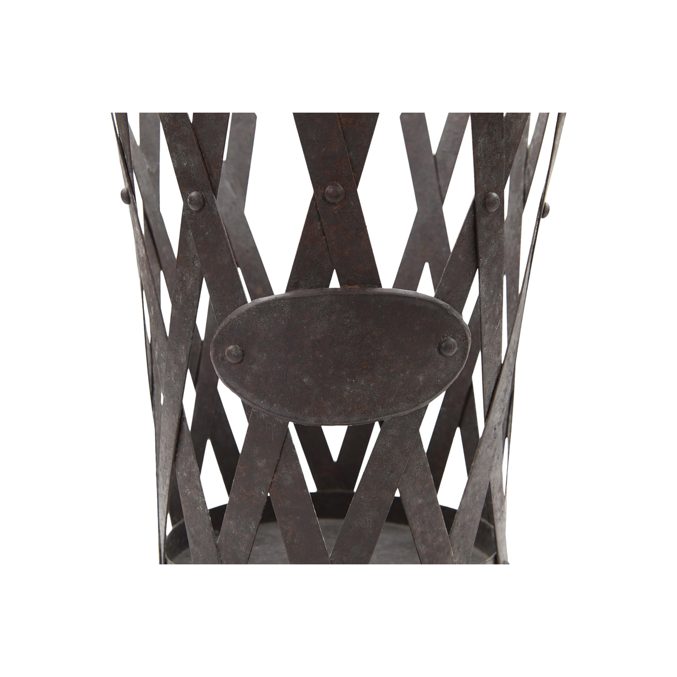 Creative Co-Op Distressed Brown Metal Planters with Accordion Style Sides (Set of 3 Sizes)