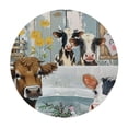 thumbnail image 4 of Orinice Cow Animals Bathroom Round Table Cover Stain Resistant Washable Indoor Outdoor Kitchen Dining Wedding Parties Tablecloth 100% Polyester Fiber 31-35, 4 of 8